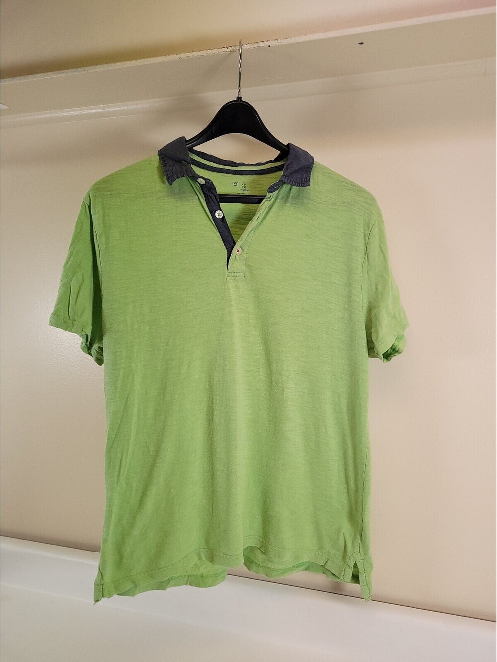 gap lime green and blue polo mens XL short sleeve golf shirt